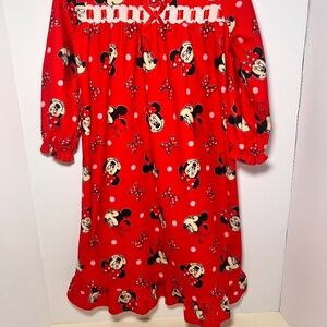 Vintage Disney Minnie the Mouse Nightgown Christmas Ruffle Toddler Cottage Core